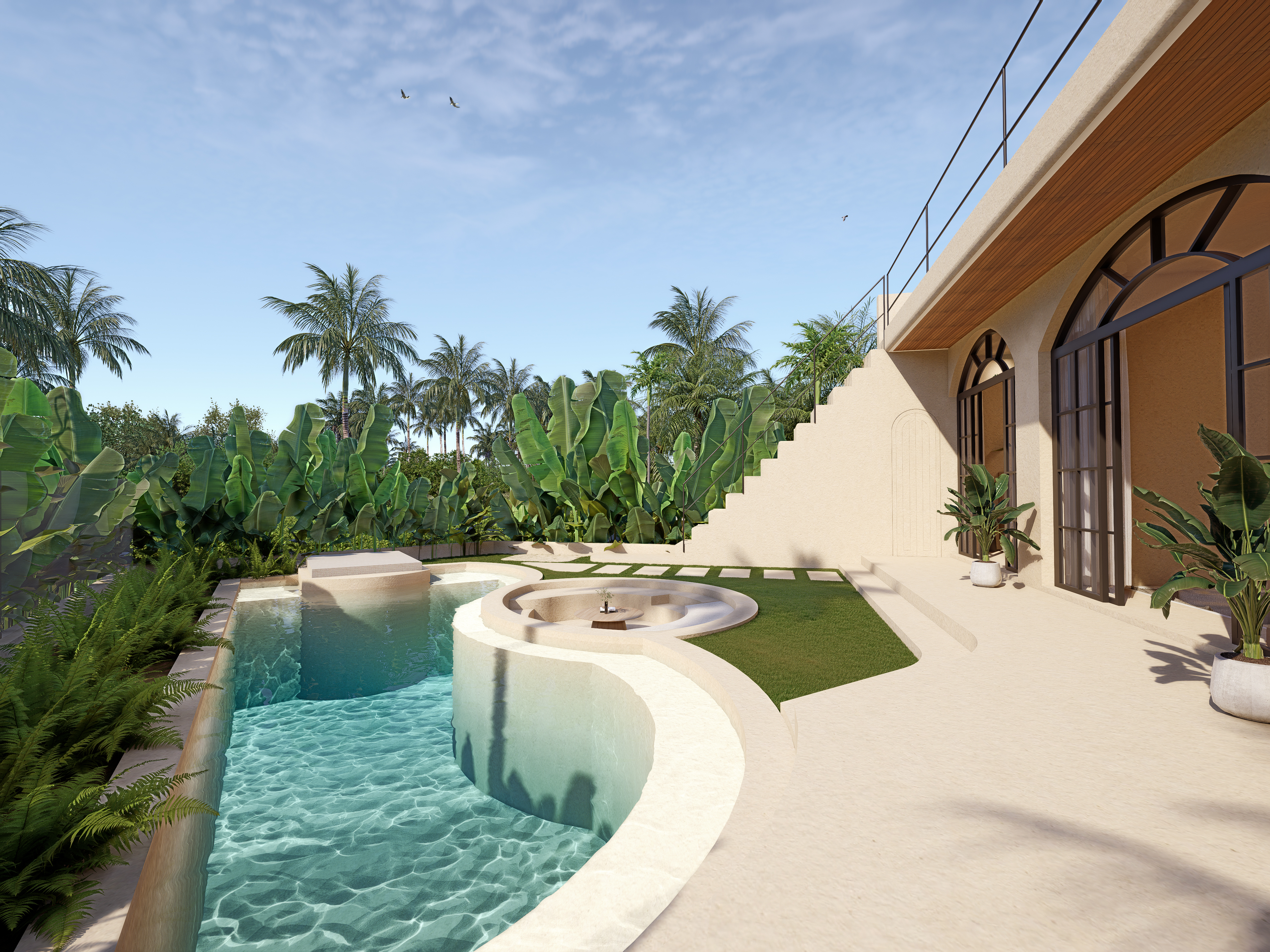 Villa mediterránea de 2 habitaciones en plena selva con doble piscina privada. — imagen 3