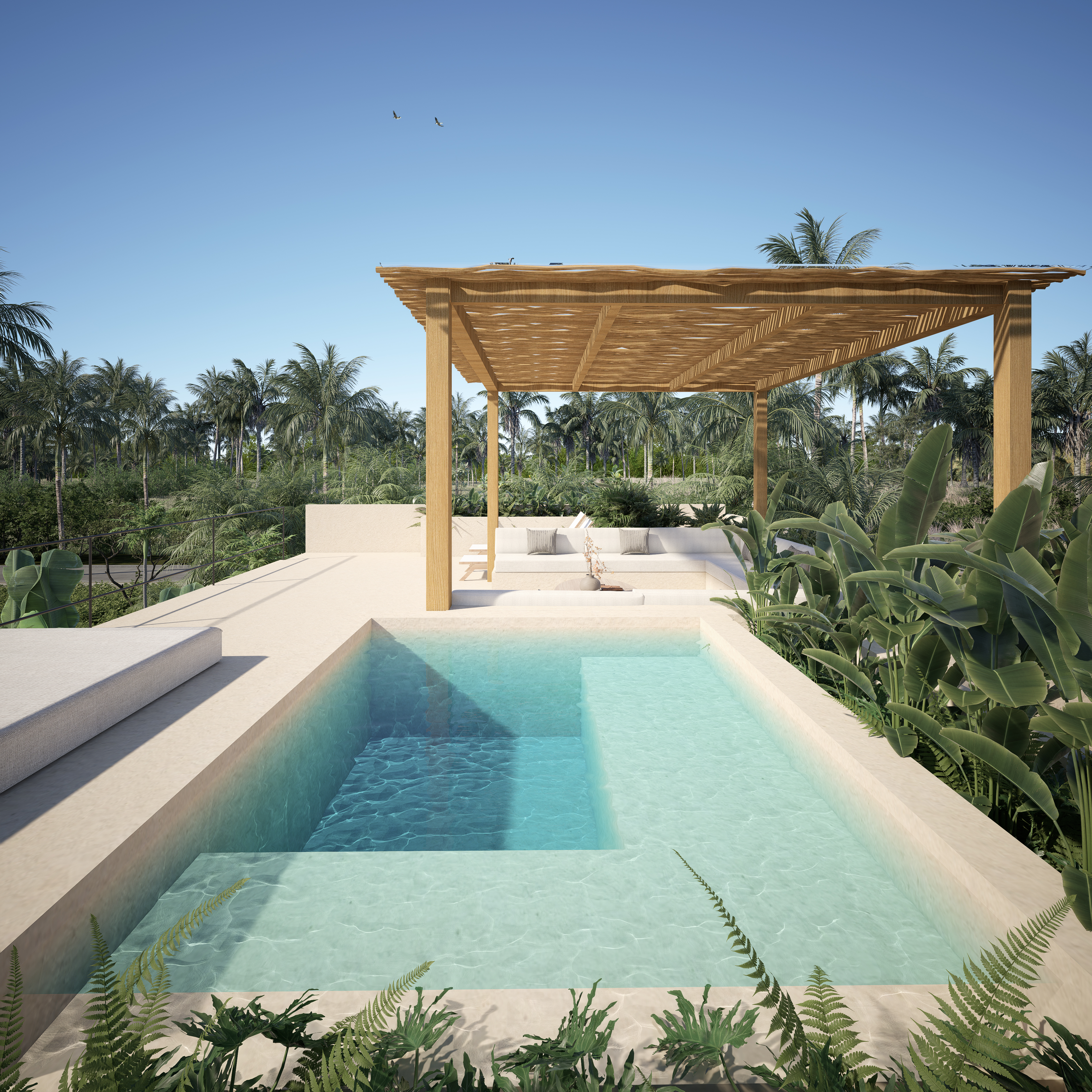 Villa mediterránea de 2 habitaciones en plena selva con doble piscina privada. — imagen 5