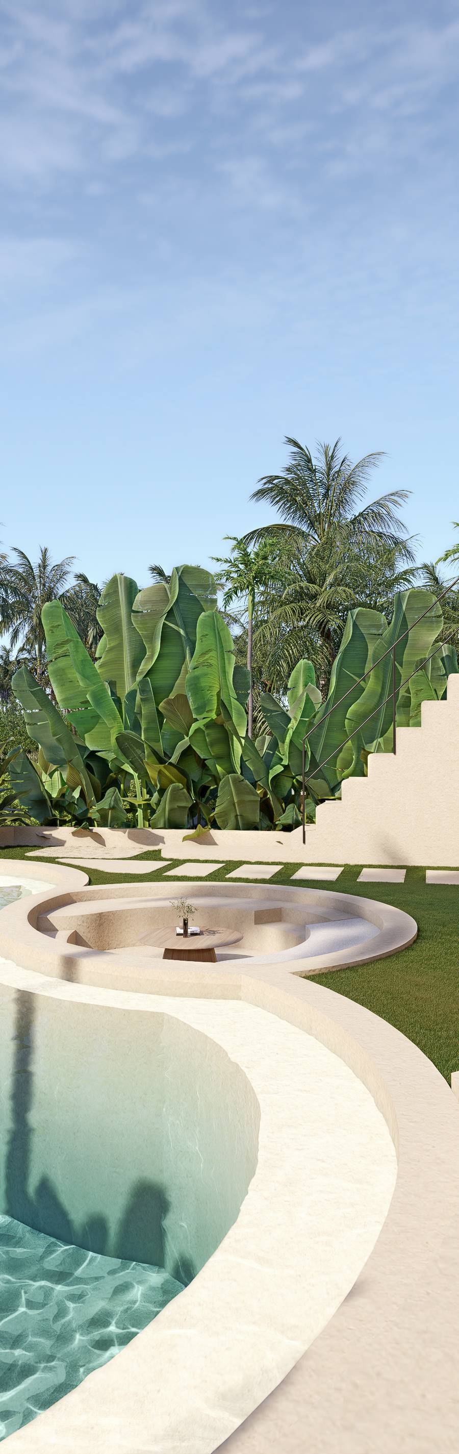Villa mediterránea de 2 habitaciones en plena selva con doble piscina privada. — imagen 2